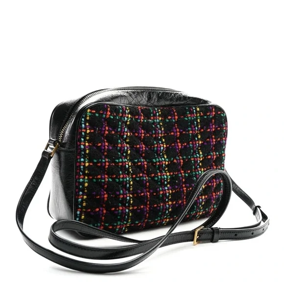 Saint Laurent YSL Tweed Calfskin Lou Camera Bag EUC W/ COA - Picture 2 of 7